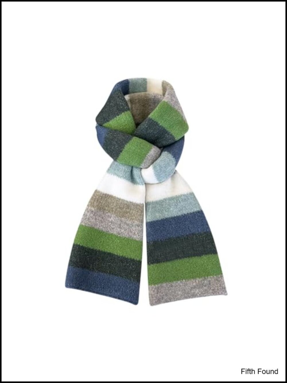 Rainbow Striped Winter Scarf Thick Knit Wool Blend